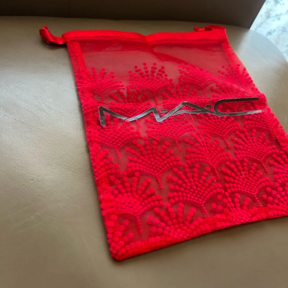 MAC Cosmetics Red Lace Cosmetic Bag